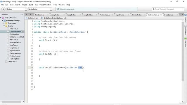31 - Checking Collisions in Unity with C