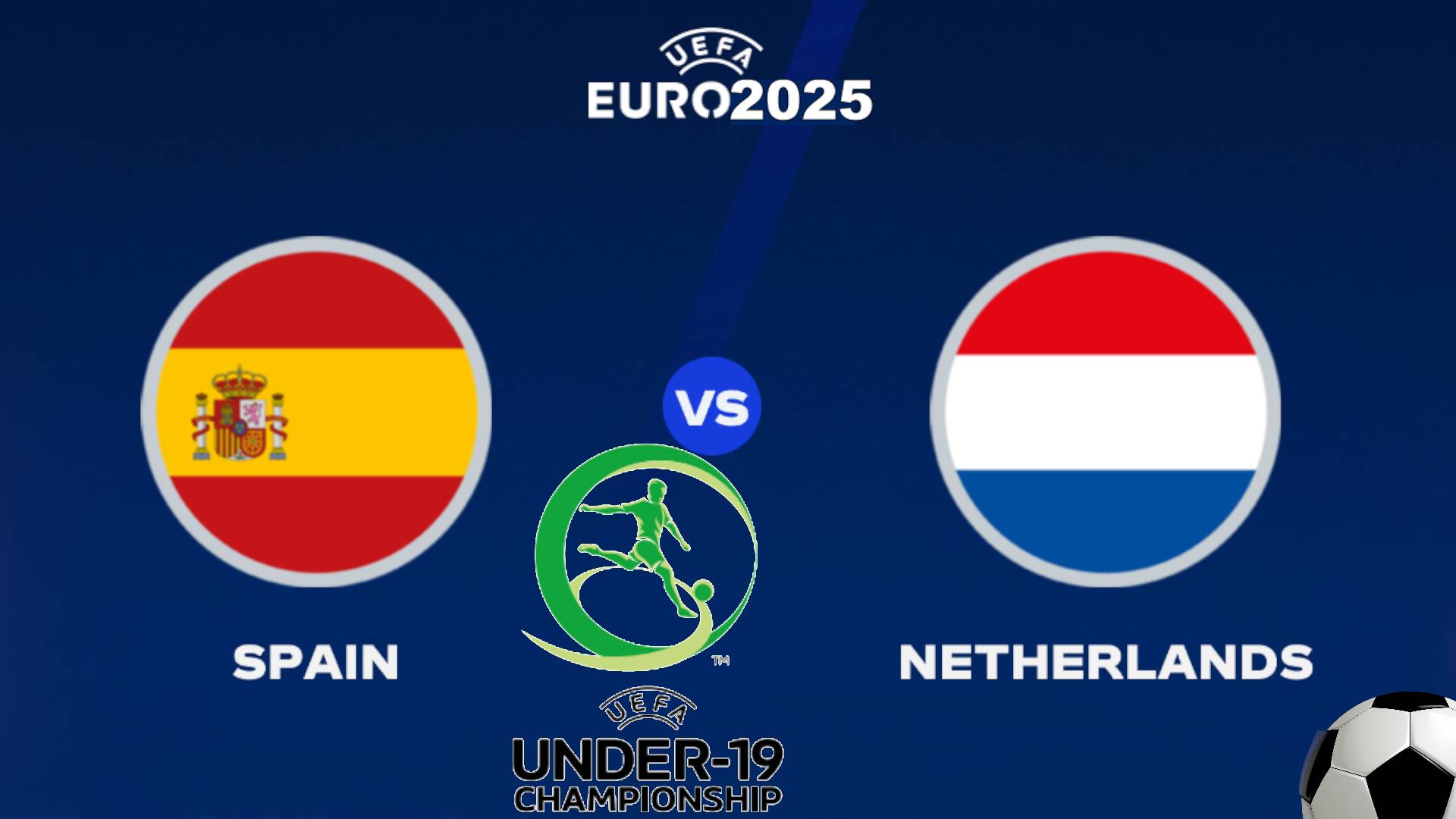 Футбол. Испания - Нидерланды. Чемпионат Европы U-19. 2025. Финал. Spain - Netherlands.