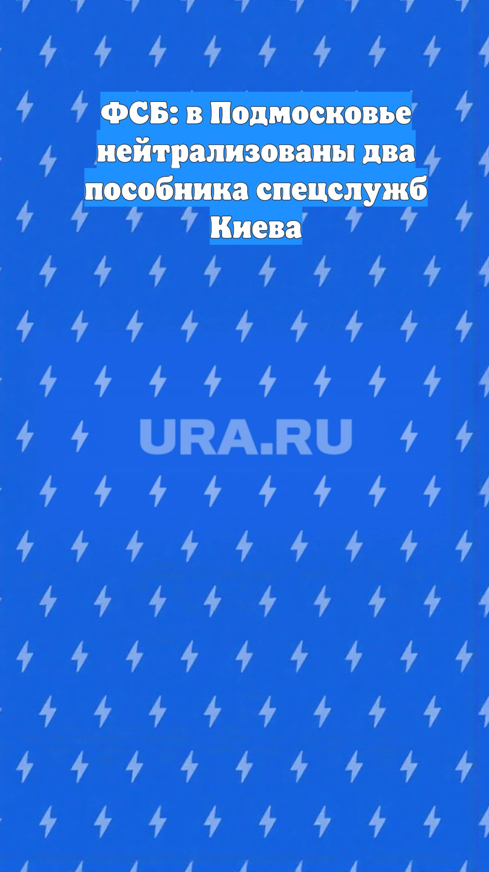 ФСБ: в Подмосковье нейтрализованы два пособника спецслужб Киева