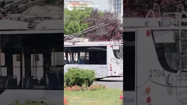 В Симферополе транспортные кольца украсили цветами