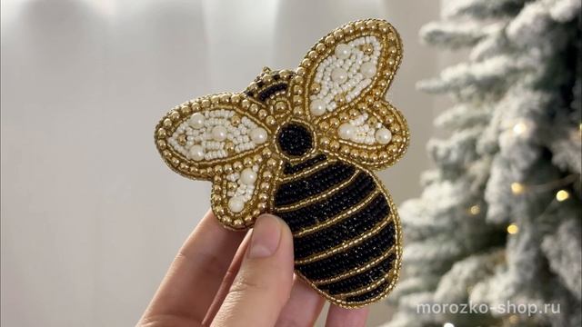 Елочная игрушка БИСЕРНЫЙ ШМЕЛЬ, бисер, текстиль, 10 см, 684219-90