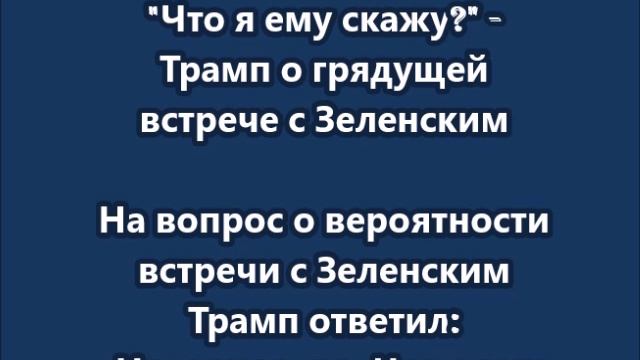 Трамп о грядущей встрече с Зеленским