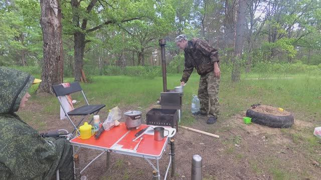 Часть 2.  Поход с детьми. Насобирал речных МИДИЙ, готовим ЩИ, ловля рыбы на САМОЛОВКУ. ВЫЖИВАНИЕ.