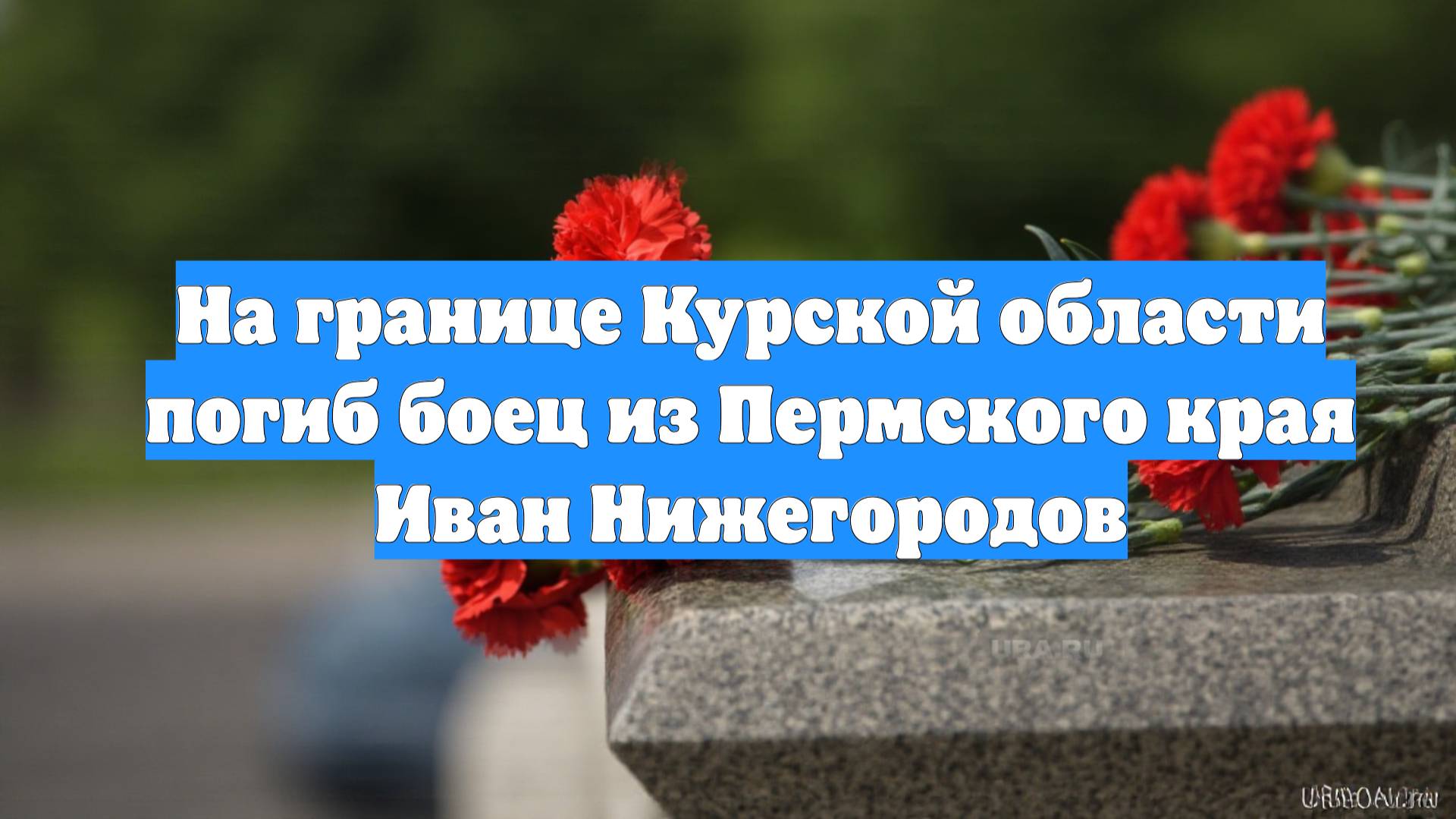 На границе Курской области погиб боец из Пермского края Иван Нижегородов
