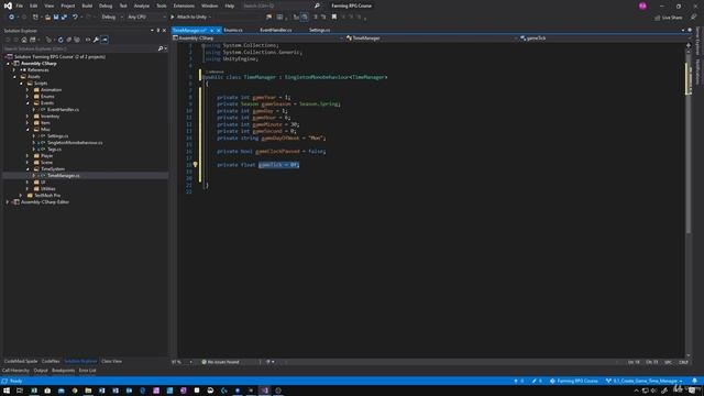 34 - Create Game Time Manager - Unity 2D Game Developer Course Farming Rpg