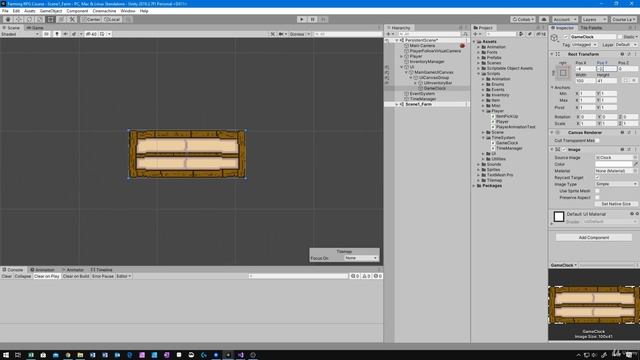 35 - Display Game Clock Ui - Unity 2D Game Developer Course Farming Rpg