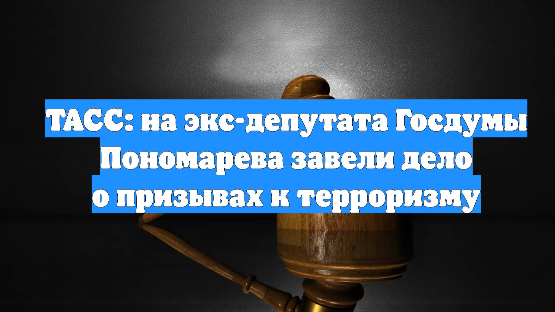 ТАСС: на экс-депутата Госдумы Пономарева завели дело о призывах к терроризму