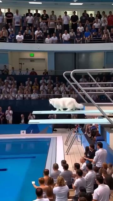 Первые в мире Олимпийские игры среди кошек. Прыжки в воду "ИИ"
