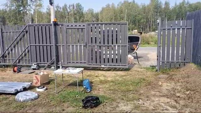 Ворота откатные "Штакетник Рядный " - подключение  привода открывания ворот!