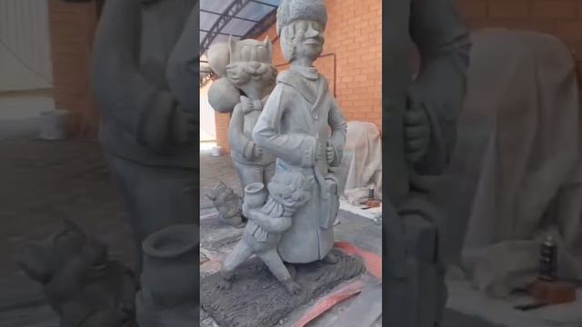 скульптуры из арт бетона  почтальон Печкин мастер Ольга Ван #сказочнаямастерскаяколесникова #diy