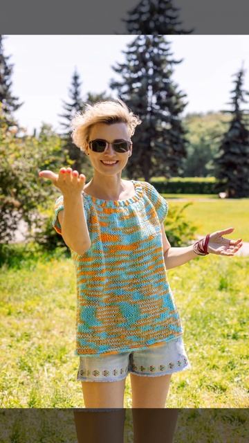 Стильная топ-блуза  "Отклик" за версту видна, не даëт потеряться она.