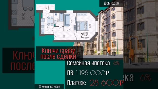 Своя квартира в городе-курорте на Юге 🔥