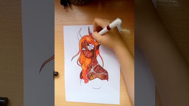 Рисую девушку с рогами
