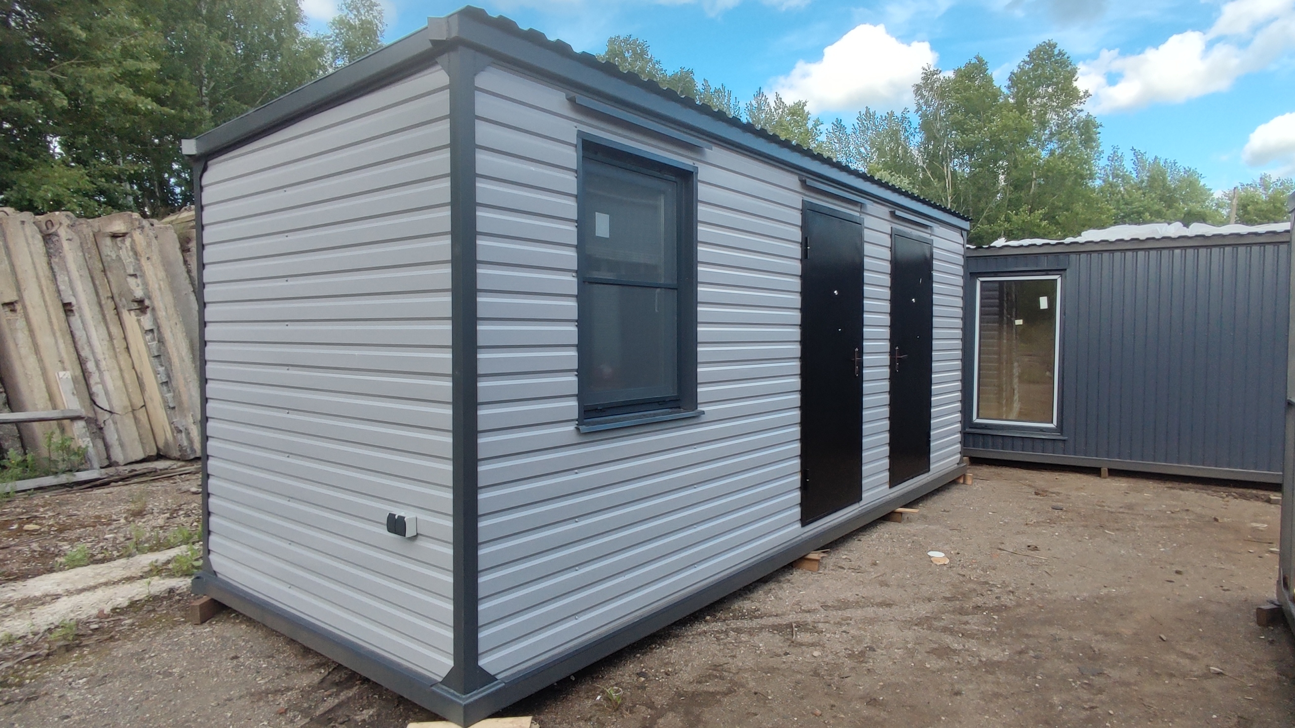 Дачный домик Люкс вагончик бытовка для дачи блок контейнер металлический с хоз блоком 6 метровый