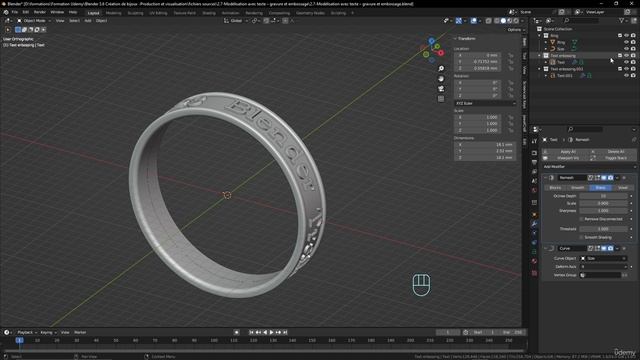 23. 2.7-Text Modelling  – engraving and embossing