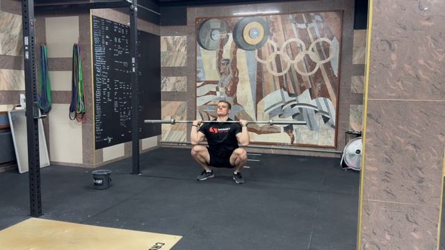 Жим штанги толчковым хватом с груди в седе|Shoulders Press in bottom clean position