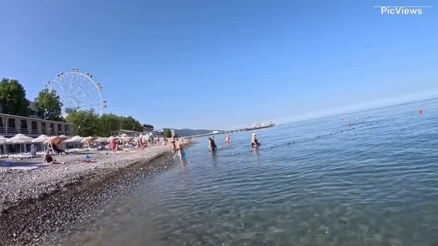 Сочи Лазаревское пляж Лазаревский-1 сегодня 26 июня 2025. Какая погода сейчас в Сочи, обстановка
