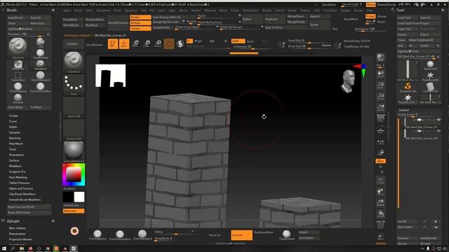 46. Pillar Sculpt in Zbrush
