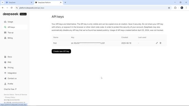 Как получить api токен Deepseek