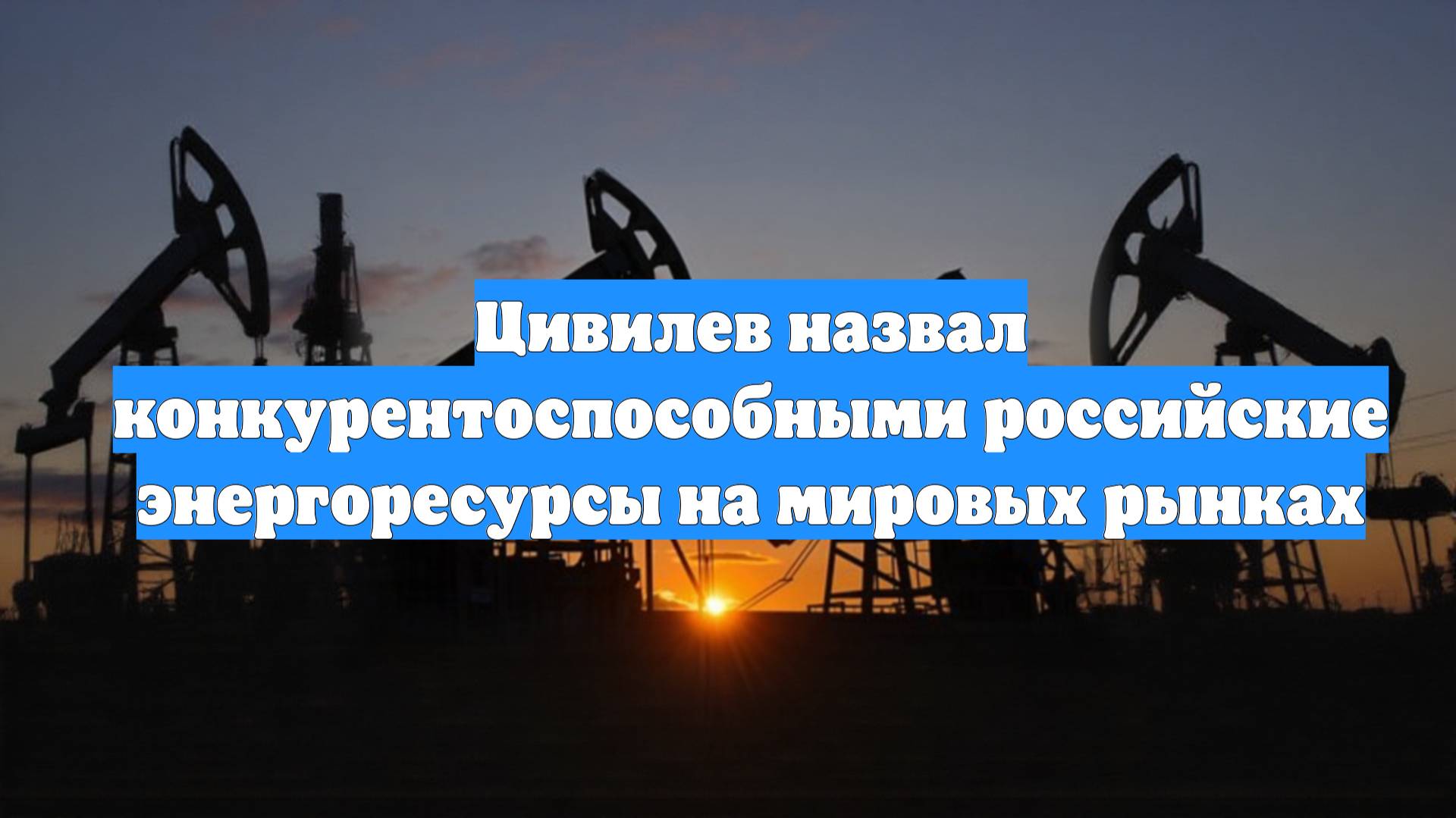 Цивилев назвал конкурентоспособными российские энергоресурсы на мировых рынках