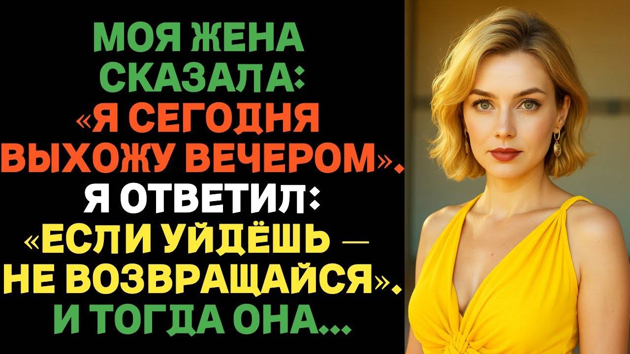 Моя жена сказала: «Я сегодня ухожу». Я ответил: «Уйдёшь — не возвращайся». История предательства.
