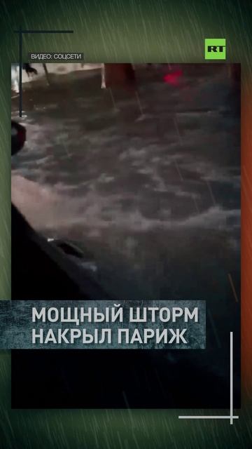 Затопленные улицы и поваленные деревья: сильный шторм прошел в Париже