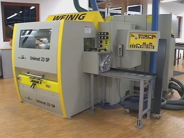 Weinig Unimat23SP - станок для деления паркетных ламелей по толщине - демонстрация работы станка