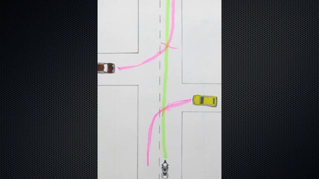 Типовые мото ДТП. Автомобиль поворачивает налево перед мотоциклом.