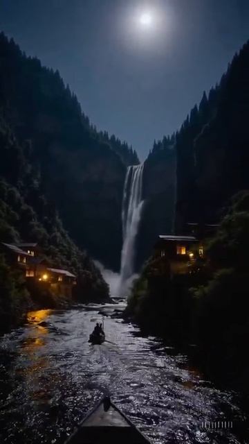 Водопад под Луной / Moonlit Waterfall Escape — Лилия Любимова «Крылья ночи 2025»