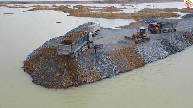 Строительство, дорога на озере, продолжение