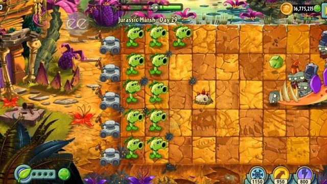 Сегодня я прохожу последние уровни в Юрском Периоде в PvZ 2