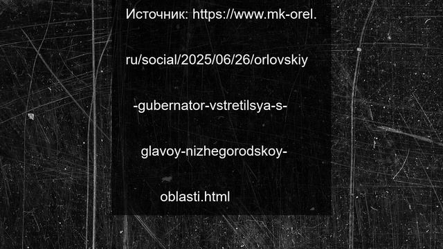 Орловский губернатор встретился с главой Нижегородской области