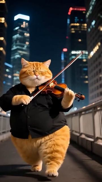 Рыжий котик скрипач