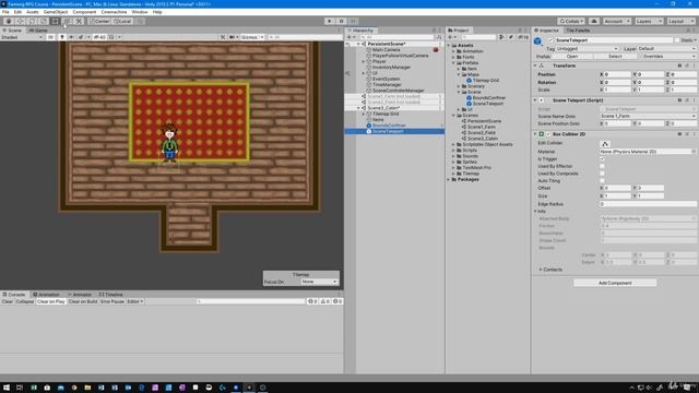 39 - Create A New Farmhouse Cabin Scene - Unity 2D Game Developer Course Farming Rpg