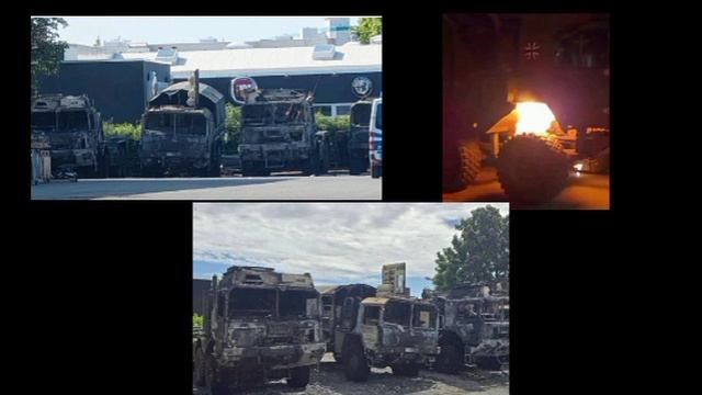 ‼️🇩🇪🔥В Германии вовсю жгут военную технику Бундесвера, предназначенную для Украины