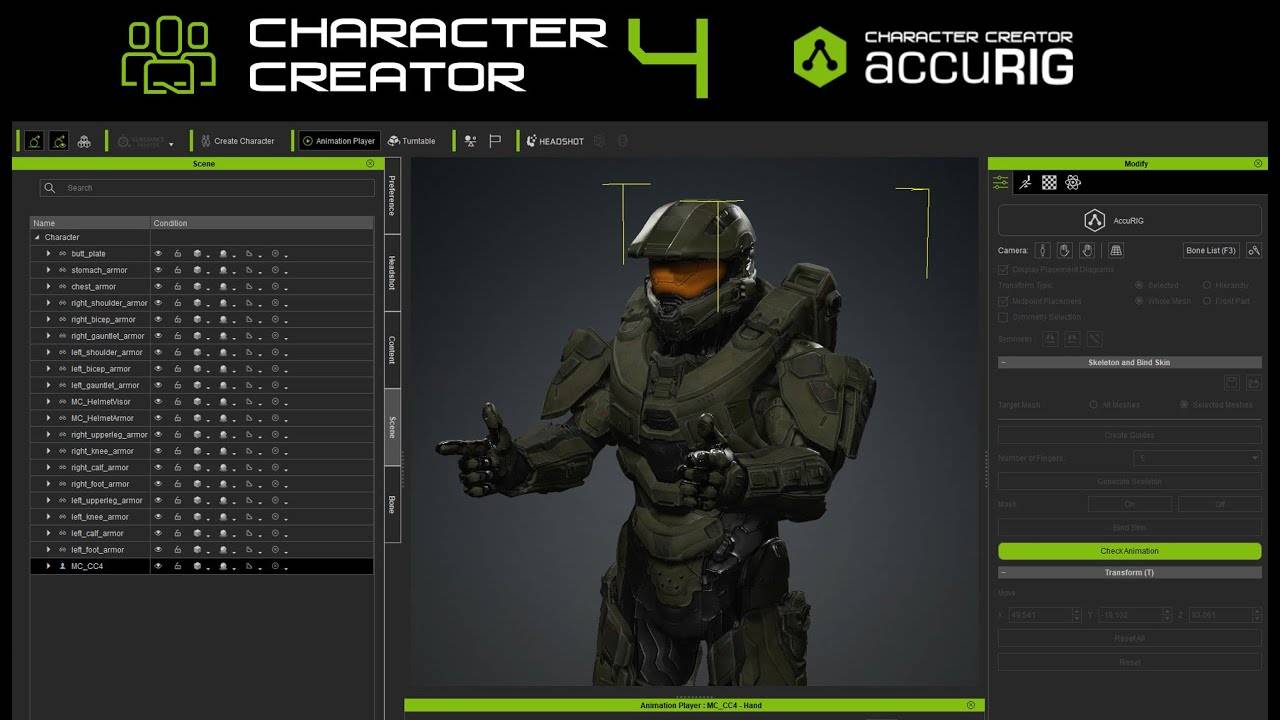 Character Creator 4 — AccuRIG в действии | Обзор + урок по риггингу персонажей в доспехах