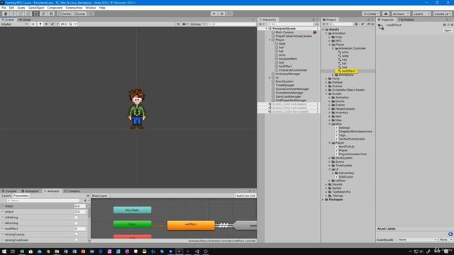 50 - Using The Watering Can Animation - Unity 2D Game Developer Course Farming Rpg