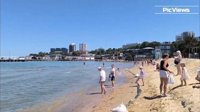 Анапа - Сезон 2025. Центральный пляж в Анапе сегодня 27 июня 2025. Море и погода в Анапе сейчас