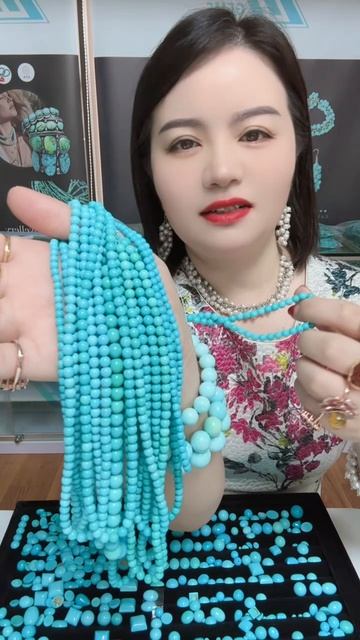 20250625-8 Sleeping Beauty Turquoise Bead Strand: Deep-Sea Star Projection Device Around the Neck