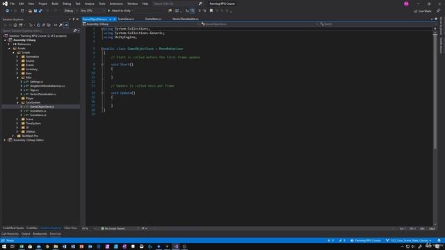 41 - Create Core Scene State Classes - Unity 2D Game Developer Course Farming Rpg