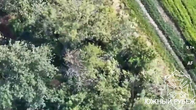 Кадры уничтожения блиндажа ВСУ артиллеристами группировки"Юг"в районе населенного пункта Катериновка