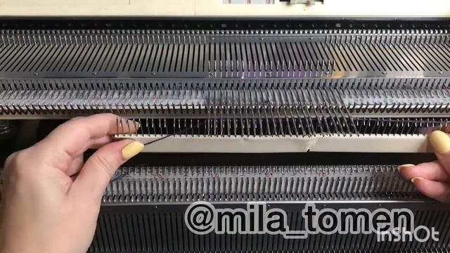 Вязание двойной продольной планки на одной фонтуре