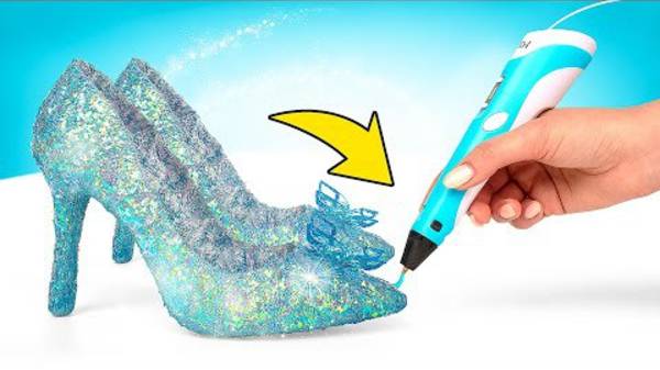 Самодельные Хрустальные Туфельки с Помощью 3D Ручки