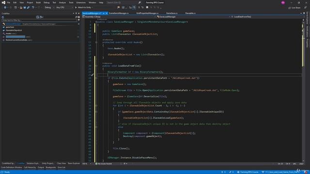 74 - Save and Load Game From File - Unity 2D Game Developer Course Farming RPG