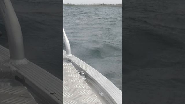 Лодка русбот 45 на волне.