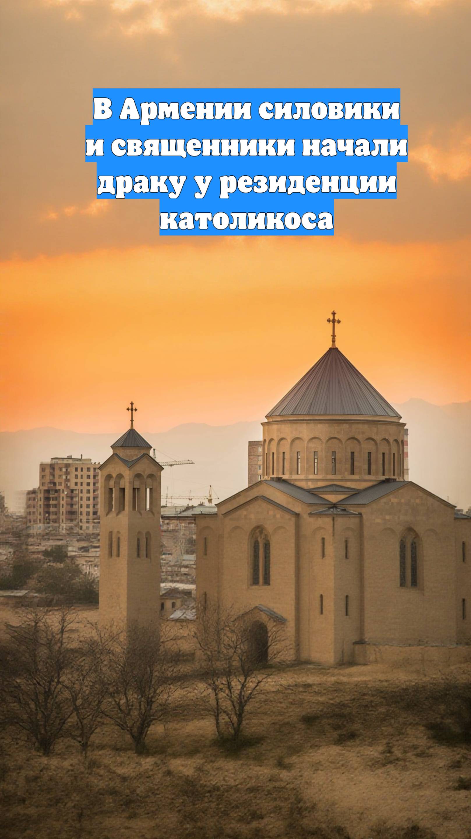 В Армении силовики и священники начали драку у резиденции католикоса
