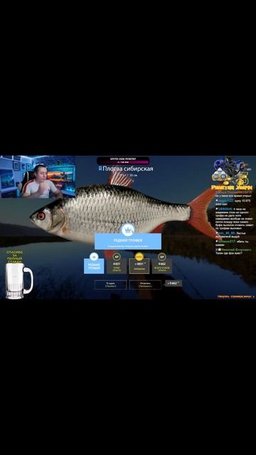 Редкий Трофей Сибирская Плотва #синийтрофей  #рр4 #fishing #крафт