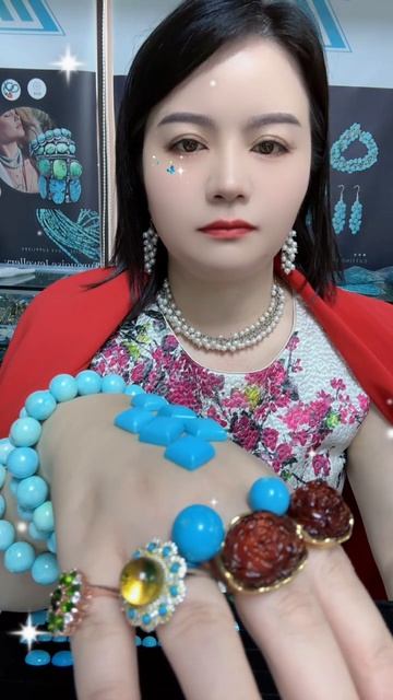20250625-6 Sleeping Beauty Turquoise Cabochon: Deep-Sea Sapphire on Fingertips