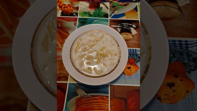 Молочный суп с макаронами.