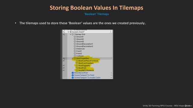 43 - Using Tilemaps To Store Booleans - Unity 2D Game Developer Course Farming Rpg